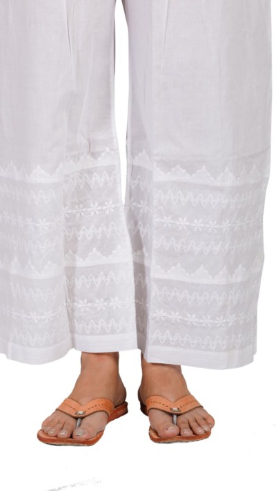 Cotton Chikankari Palazzo with Daraz applique work