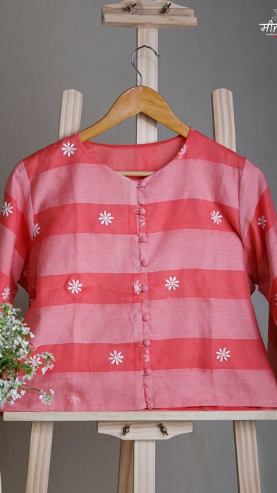 Candy Pink Chikankari Blouse