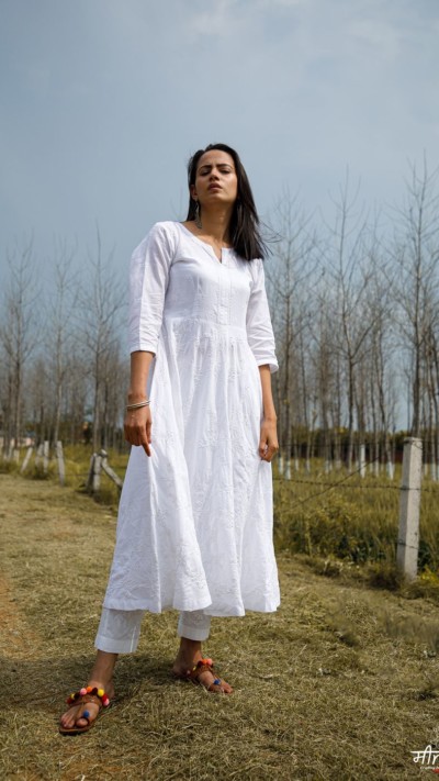 Aamra Manjari Chikankari Frock