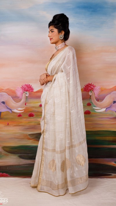Heritage Art Kadhua Boota Chanderi Saree