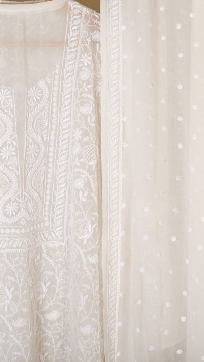 GOLD STANDARD | Benazir Do Taar Heirloom Chikankari Suit Ensemble