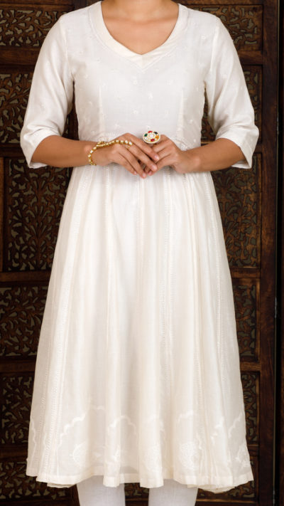 Macchli Mehraab Chikankari Kalidar
