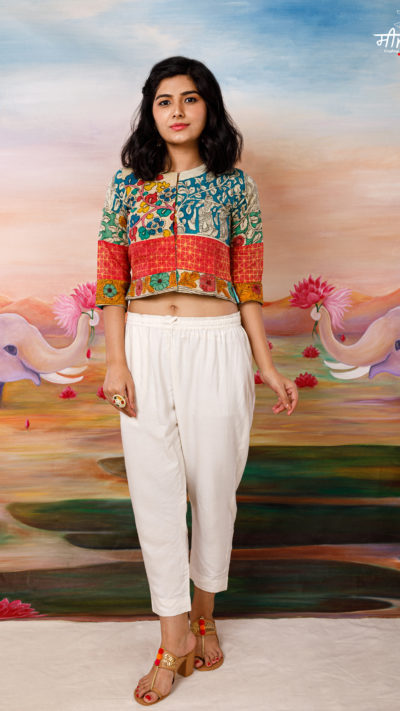 Glazed Cotton Plain Pants