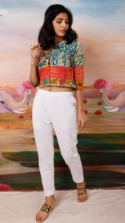 Cotton Plain White Pants