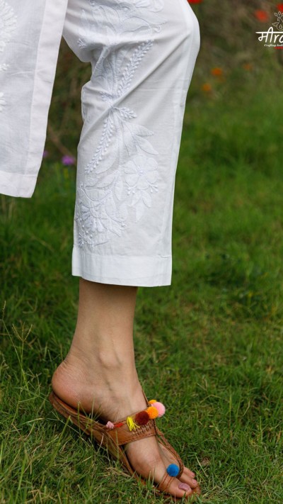 Gulboota Chikankari Cotton Pants