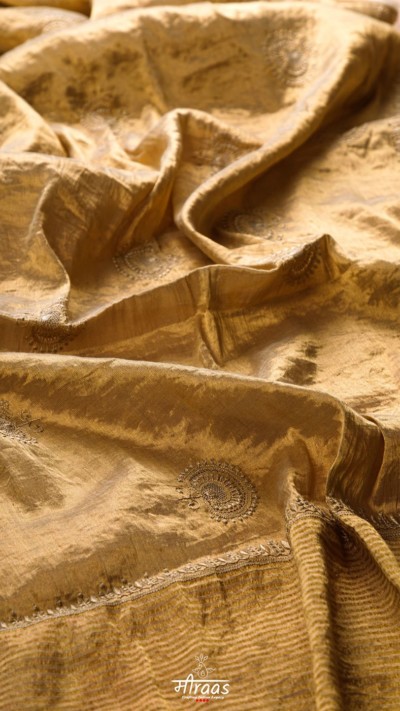 Gold Zari Silk Bijli Boota Dupatta