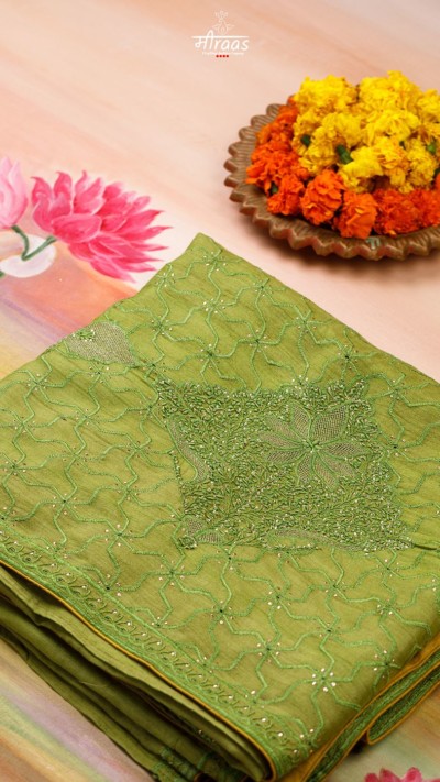 Made on Order | Harinmani Chikankari Saree