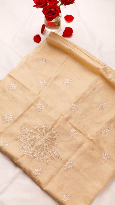 Nritya Mayur Tussar Silk Chikankari Blouse Piece