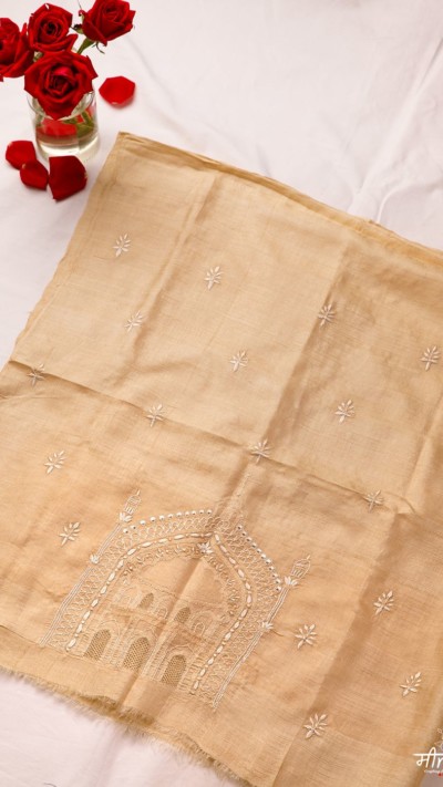 Rumi Tussar Silk Chikankari Blouse Piece