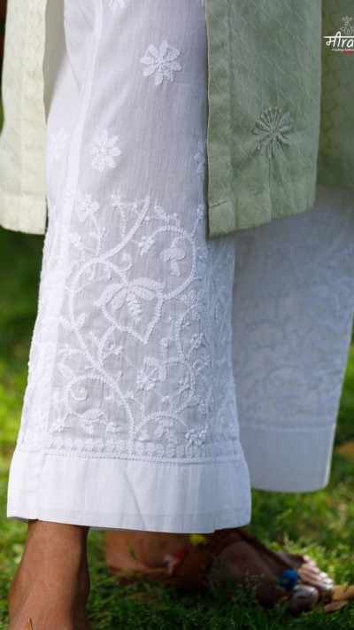 Mogra Chikankari Palazzo Pant