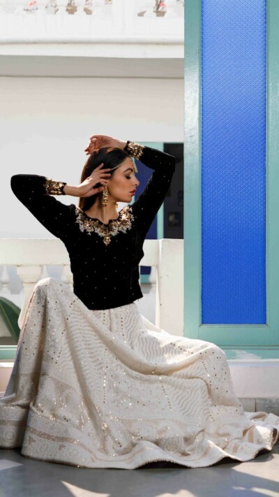 Chikankari & Mukaish Lehenga Skirt