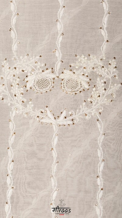 Made on Order Night Jasmine - Chikankari Chanderi Blouse Fabric