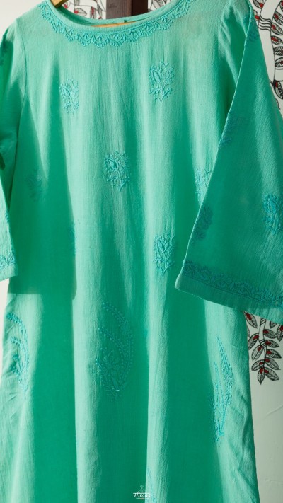 Khus Sharbat Chikankari Kala Cotton Dress